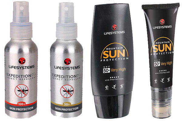 insect repellent and sun cream